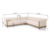 Comfy Large Sectional Sofa With Wooden Legs, Retro Style For Living Room - Beige - Image 13