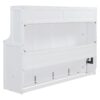 Full Size Murphy Bed With Hydraulic Lift & Desk Design - White - Image 5
