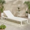 Outdoor Chaise Lounge Chair, Aluminum Adjustable Outside Chair For Pool Patio Beach Yard, All Weather Use UV Resistant 400Lbs Weight Capacity - White - Image 3
