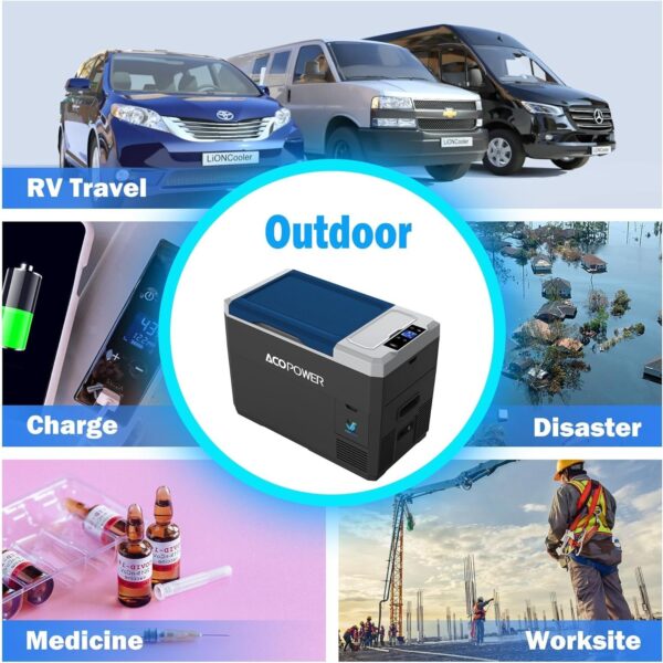 Portable Refrigerator, V28 Car Freezer With App Control, 12V, 45W Low Noice Cooler For Rv, Boat - White