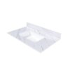 Bianco Carrara Venato Marble Vanity Top With Undermount Sink And Backsplash - White - Image 4