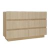 Fluted 6 Drawers Dresser, Double Dresser Chest Of Drawers, Modern Chest Of Drawers With LED, Drawer Organizer For Bedroom, Living Room, Hallway - Natural - Image 10