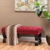 Hilton - Ottoman Bench With Button Tufting And Half - Circle Legs - Red - Image 5