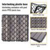 30 Piece Interlocking Deck Tiles Striped Pattern, Square Acacia Hardwood Outdoor Flooring For Patio, Bancony, Pool Side - Light Gray - Image 37