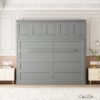Queen Size Murphy Modern Bed With Top Cabinets For Space Saving And Comfort - Gray - Image 20