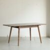 Round Corner Diagonal Leg Telescopic Table, For 6 - 8 People To Meet Dining Table - Walnut - Image 2