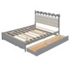 Queen Size Storage Platform Bed, With 2 Big Drawers, Twin Long Size Trundle, One Set Of Sockets & USB Ports - Gray - Image 8