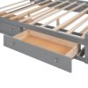 Queen Size Bed With All In One Cabinet, Shelf And Sockets, Twin Long Trundle - Gray - Image 8