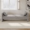 Modern Upholstered Chaise Lounger Daybed With Pillows Small Single Daybed, No Mattress Needed, Perfect For Living Rooms & Home Office, Linen Fabric - Gray - Image 3
