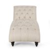 Chaise Lounge With Button Tufted Diamon Stitch - Beige - Image 7