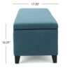 Storage Ottoman Bench With Polyester Upholstery And Wood Frame - Teal - Image 7