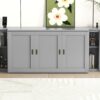Queen Size Murphy Bed With Shelves, Cabinets And USB Ports - Gray - Image 17