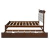 Queen Size Storage Platform Bed, With 2 Big Drawers, Twin Long Size Trundle, One Set Of Sockets & USB Ports - Walnut - Image 11