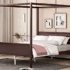 Queen Size Canopy Platform Bed With Headboard And Footboard, Slat Support Leg - Espresso - Image 12
