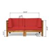 Oana - 2 Piece Love Seat Set With Water Resistant Cushions - Red - Image 3