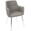 Andrew - Contemporary Dining / Chair (Set of 2) - Chrome / Gray - Image 2