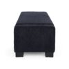 Textured Fabric Ottoman Bench With Hinged Lid - Dark Blue - Image 12