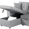 Daniel - Upholstered Reversible Sectional With Pull Out Loveseat - Light Gray - Image 2