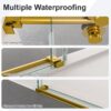 Frameless Single Sliding Shower Door With Bypass Design And 5 / 16" Clear Tempered Glass - Brushed Gold - Image 10