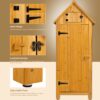 Outdoor Storage Cabinet Tool Shed Wooden Garden Shed - Natural - Image 4