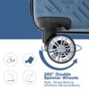 2 Piece Luggage Sets Lightweight Suitcase, Spinner Wheels, (20/14) - Blue - Image 9