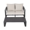 Double Sofa With Rectangular Coffee Table, American Cloth Cushion Tino Tino - Milky White - Image 3
