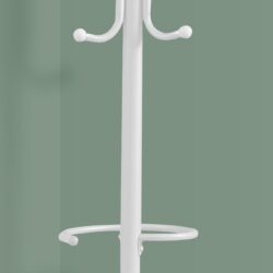 Coat Rack, Hall Tree, Free Standing, Hanging Bar, 6 Hooks, Entryway, 68"H, Contemporary & Modern - White