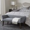 Accent Bench With Low Back And Flared Arms - Slate Blue - Image 2