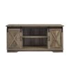 Farmhouse Sliding X Barn Door 58" TV Stand For 65" TVs - Gray Wash - Image 2