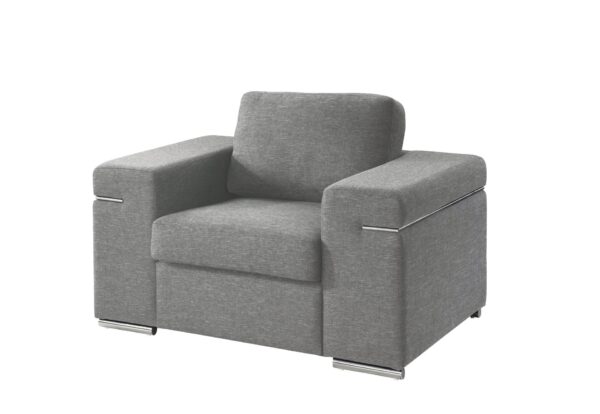 Gianna - Light Gray Woven Fabric Arm Chair