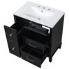 Bathroom Vanity With Ceramic Sink, Flip Out Drawer Design For Plumbing, Soft Close Drawers - Black - Image 18