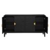 4 Door Sideboard Storage Cabinet For Living Room And Dining Room, 2 Large Cabinets With Gold Handles And Adjustable Shelf - Black - Image 19