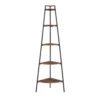 Modern Industrial Corner Bookshelf - Rustic Oak - Image 2