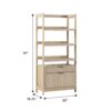 Transitional Wide Reeded Bookshelf With Drawers On Bottom - Oak - Image 13