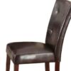 Britney - Synthetic Leather Side Chair (Set of 2) - Brown / Walnut - Image 2
