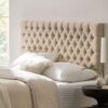 Annecy - Contemporary Upholstered Full / Queen Fabric Headboard - Beige - Image 9