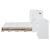 Queen Size Murphy Bed With USB Port, Large Drawer, And Wardrobe / Desk Combo Versatile Cabinet Bed - White - Image 18