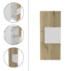 Medicine Single Door Cabinet, Three Shelves - Light Oak / White - Image 3