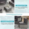 Elegant Patio Furniture Set Outdoor Daybed Rattan Sectional With Cushions And Center Table - Gray - Image 7