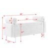 Elegant Upholstered Linen Storage Bench With Cylindrical Arms And Iron Legs - White - Image 2