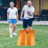 4X2 Ft Large Size Cornhole Board (Set of 2), Outdoor Game Board Set With 8 Bean Bags, Perfect For Lawn, Backyard, Beach, Park - Golden / Light Brown - Image 14