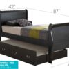 Twin Storage Bed Timeless - Elegant Black - Image 2