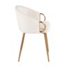 Claire - Contemporary Glam Chair (Set of 2) - Gold / Cream - Image 3