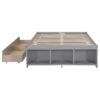 Full Size Bed With Storage Case, 2 Storage Drawers, Lengthwise Support Slat - Gray - Image 11