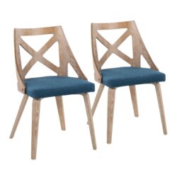 Charlotte - Farmhouse Chair (Set of 2) - White Washed / Blue