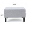 Contemporary Storage Ottoman With Tufted Waffle Stitching - Light Gray - Image 3