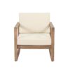 4 Pieces Acacia Wood Patio Furniture Set, Outdoor Furniture With Coffee Table, Patio Conversation Set Deep Seating With Soft Cushion, Porch Chairs For Backyard Porch Balcony - Brown Wash / Beige - Image 9