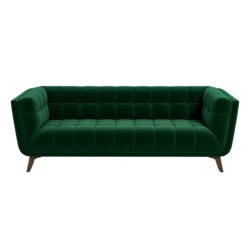 Addison - Large Velvet Sofa - Dark Green / Green