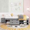 Versatile Full Bed With Trundle, Under Bed Storage Box And Nightstand - Gray - Image 3