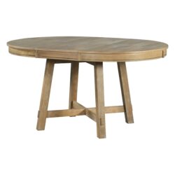 Gia - Round Extendable Dining Table With Leaf Wood - Natural Wood Wash